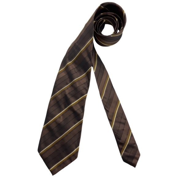 🆕DOLCE & GABBANA Brown Striped Silk LUXURY Tie ITALY - Picture 1 of 5